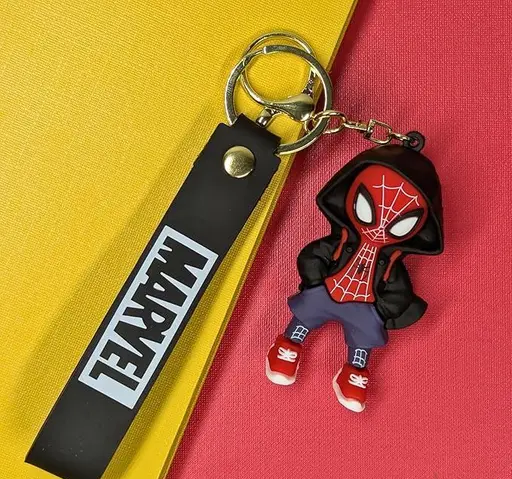 Cute Hoodie Spider-Man Keychain with Strap – Stylish Superhero key chain