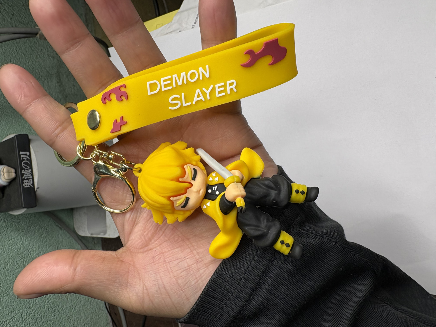 Anime Demon Slayer Inspired Yellow Warrior Keychain | Cute Action Figure Keyring for Bags, Bikes & Keys